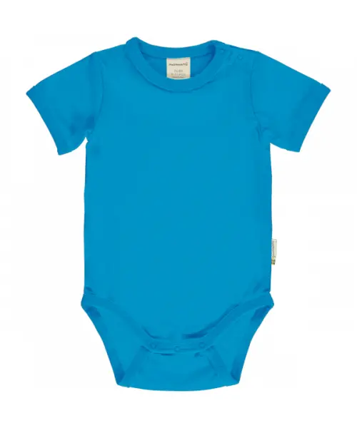 Maxomorra Short Sleeve Romper - Korte Mouwen Romper Solid Azure