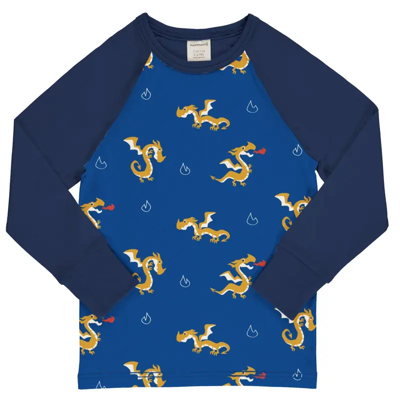 Maxomorra - Top LS Raglan Dragon - Draak