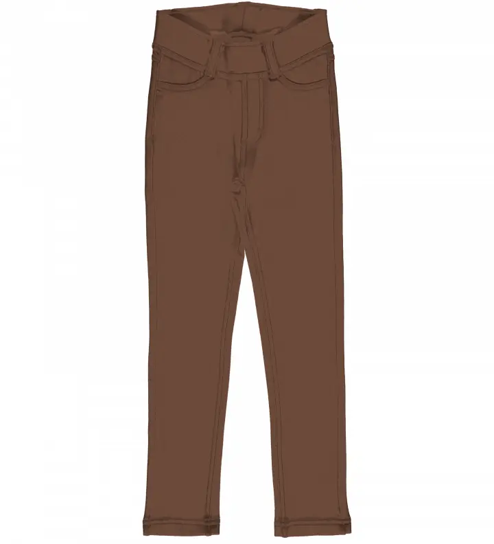 Maxomorra - Treggins Sweat Solid Brown - Tregging Effen Bruin