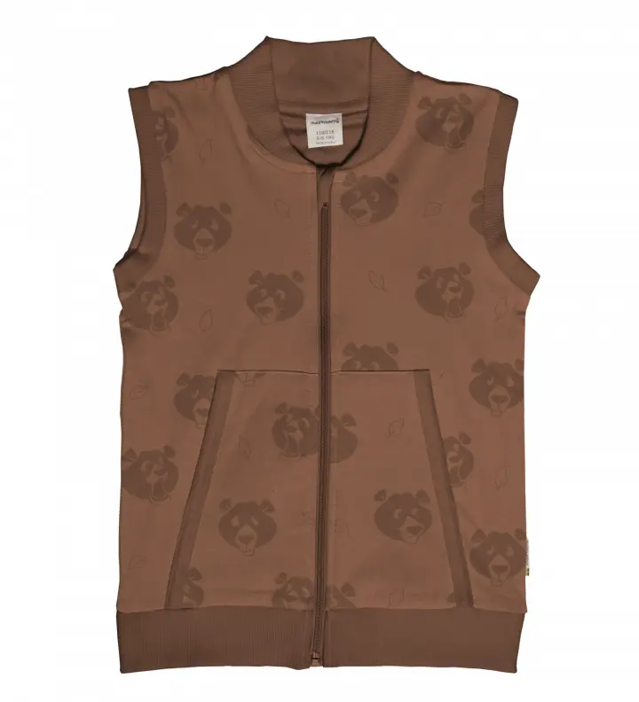 Maxomorra - Vest Lined Mono Bear - Bruine Bodywarmer Beer