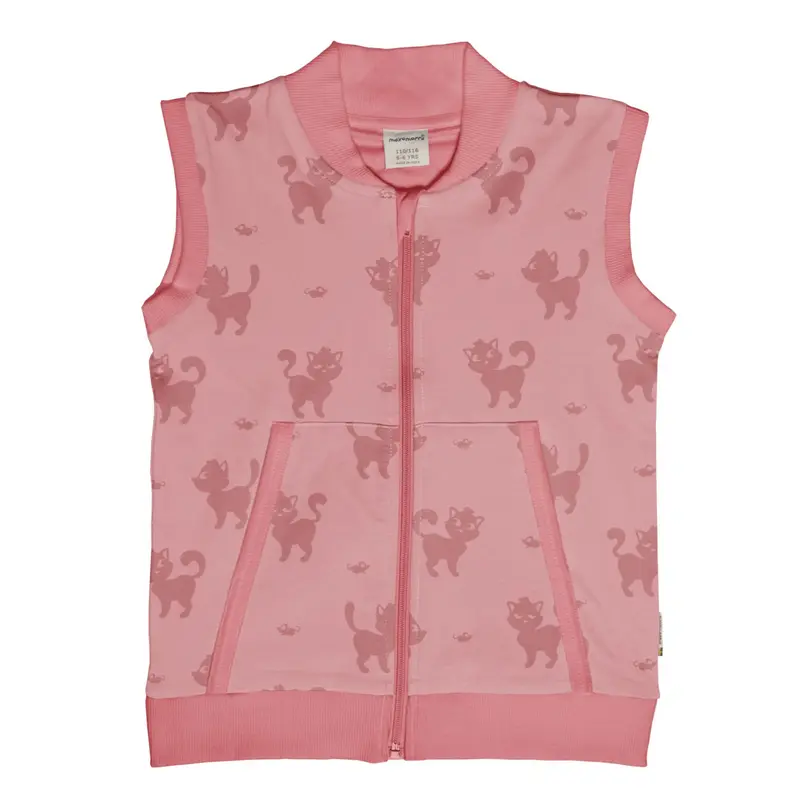 Maxomorra - Vest Lined Mono Cat - Roze Bodywarmer Kat
