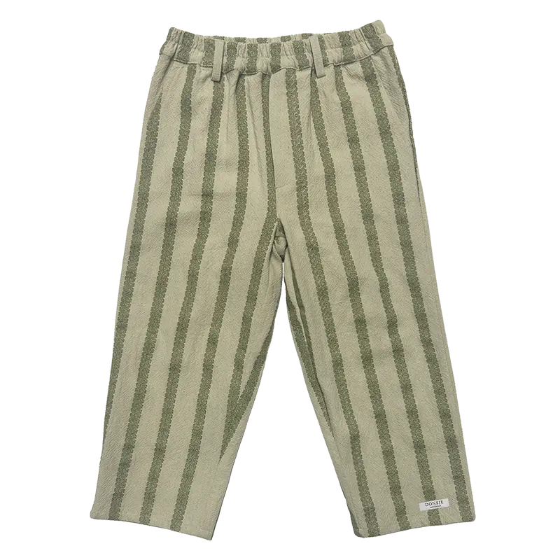 Mazen Trousers | Light Green - Green Striped