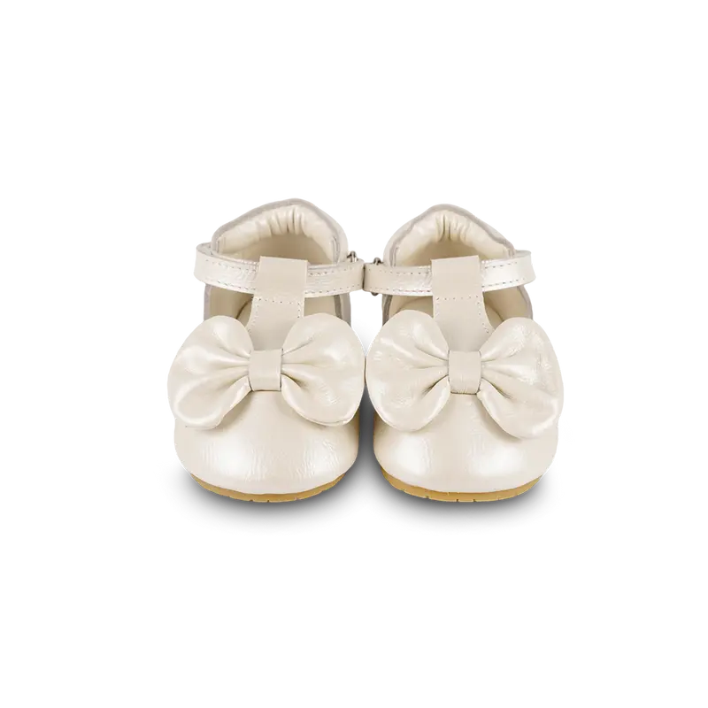 Meau Shoes | Off White Metallic Leather