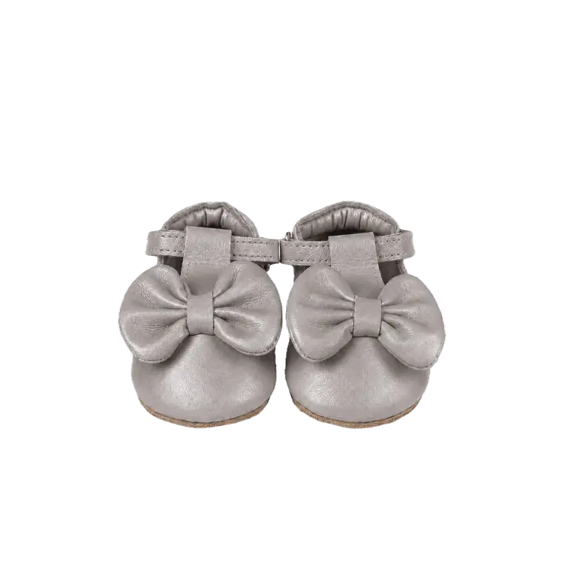 Meau Shoes | Silver Grey Metallic Leather