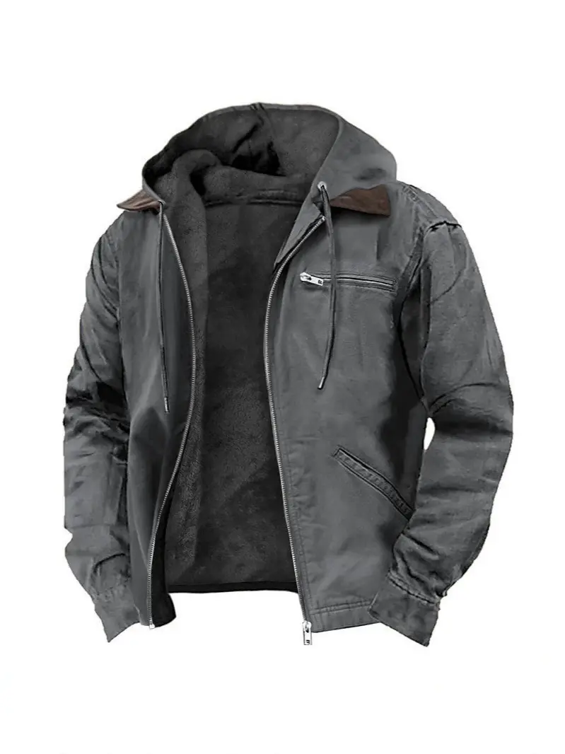 Men's Fleece Lined Hooded Jacket