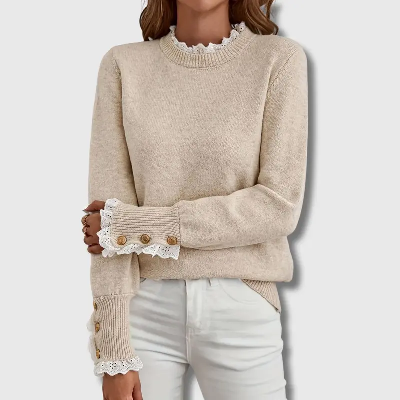 Michelle | Femininer Spitzen Strickpullover