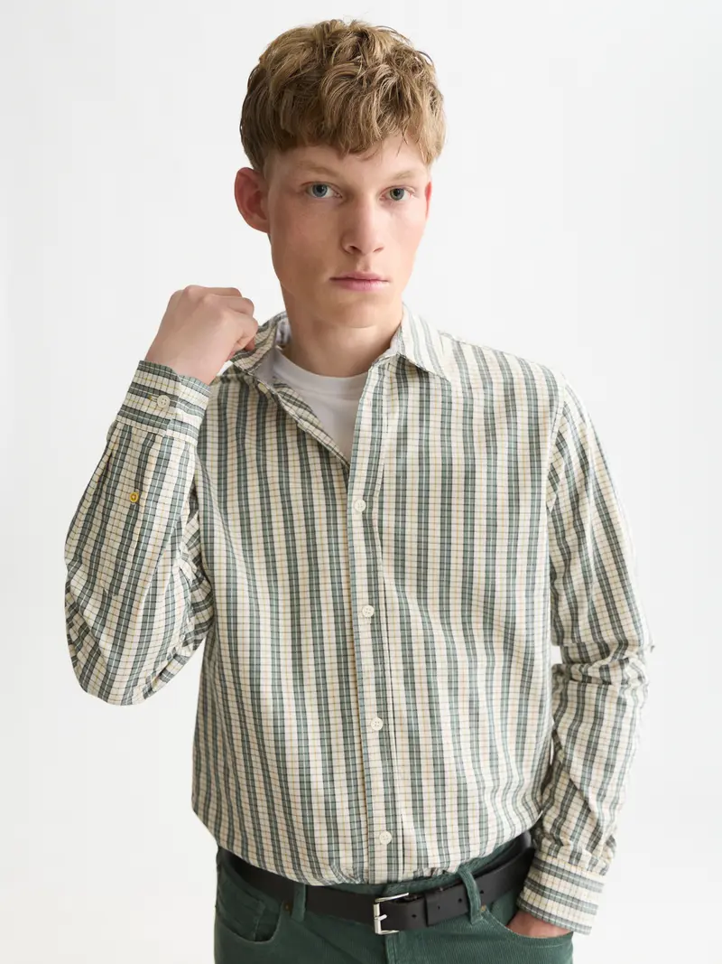 Micro Checked Regular-Fit Shirt