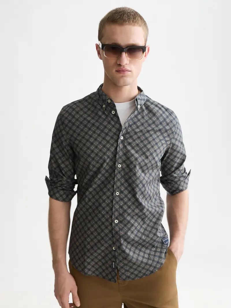 Micro Printed Slim-Fit Shirt