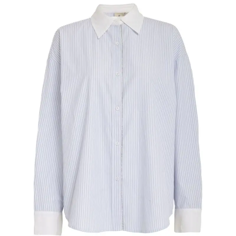 Midblue met wit gestreept shirt Mindi