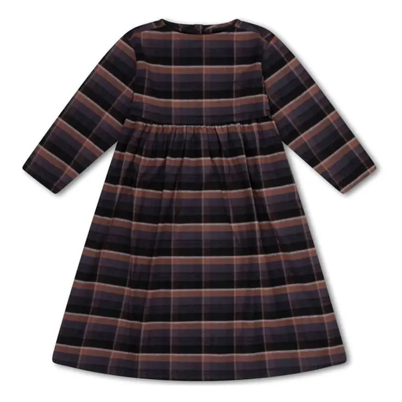 Midi Dress Inky Brown Check