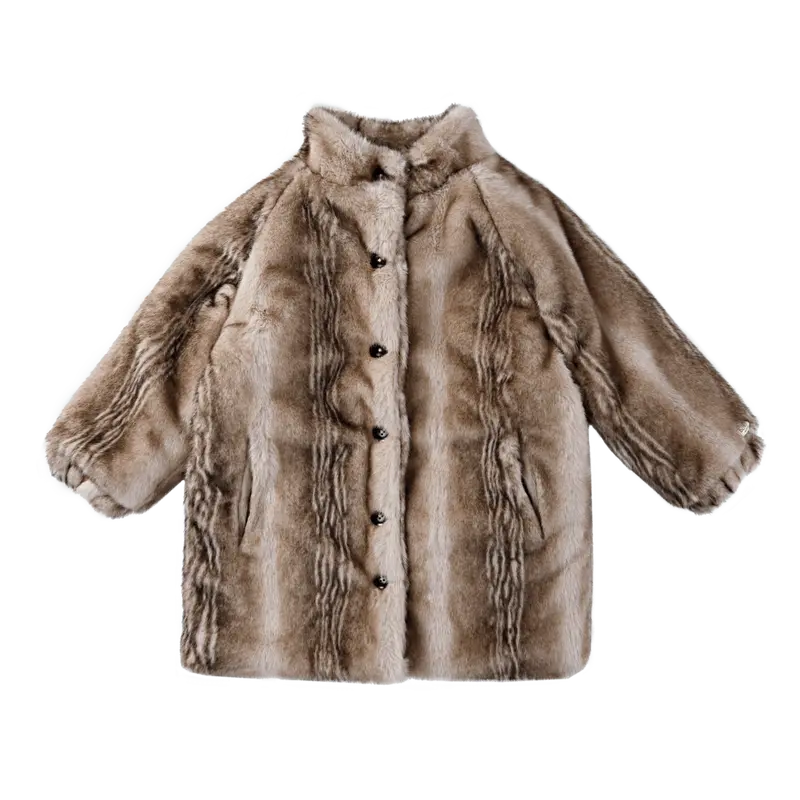 Mila Jacket | Soft Taupe Striped Teddy