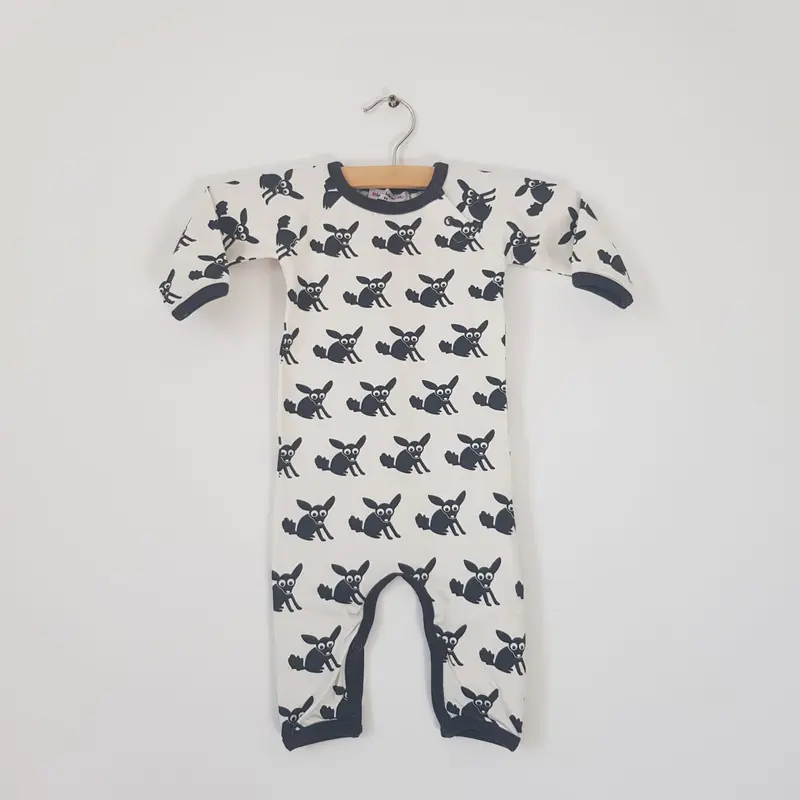 Mini Cirkus - Jumpsuit Fox Black White Pak Vossen Zwart Wit
