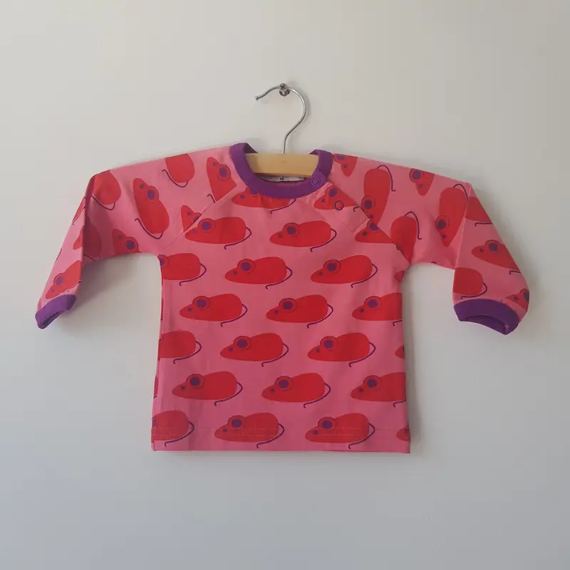 Mini Cirkus - Longsleeve Mouse Pink Red Muizen Roze Rood