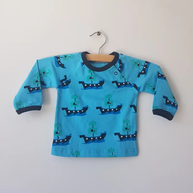 Mini Cirkus - Longsleeve Ship Aquarius Blue Schepen Blauw