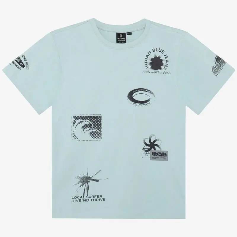 Mintgroen allover geprint t-shirt 960653