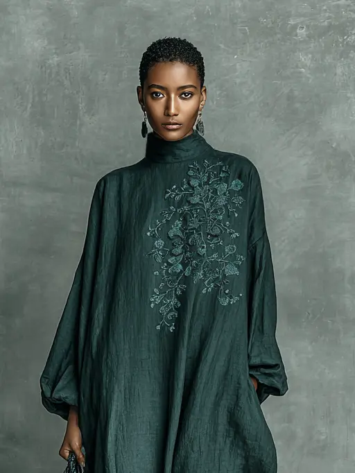 Mirra – Locker Sitzendes Maxi Kleid Mit Langen Ärmeln