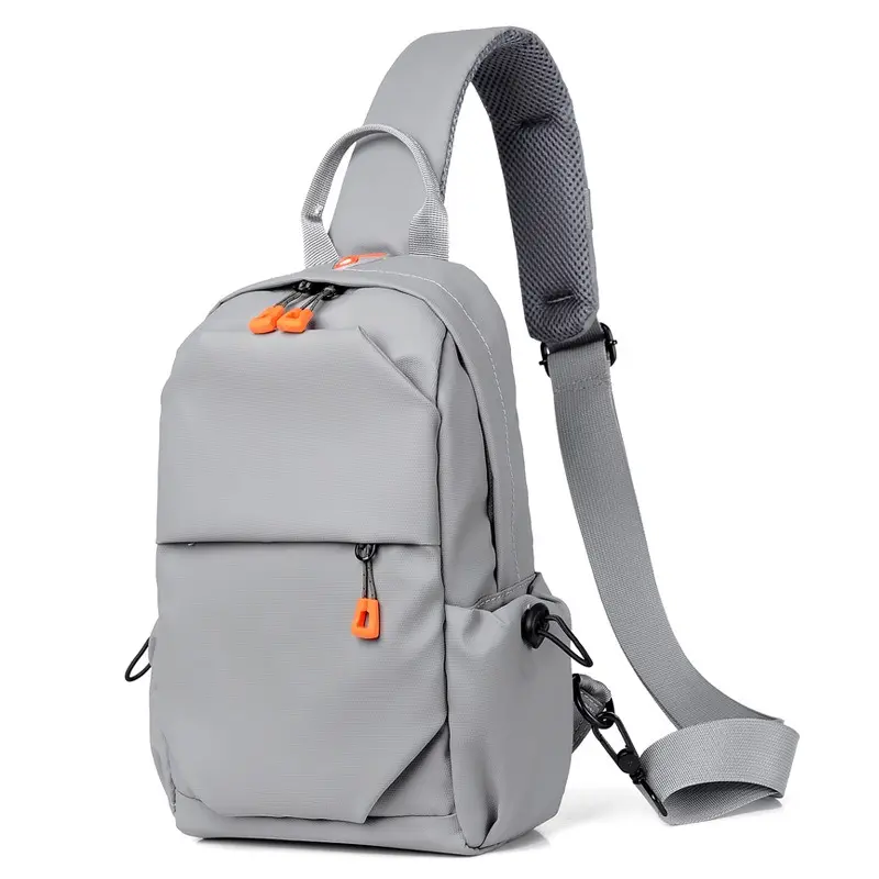 Modieuze multifunctionele heren PU-leren crossbodytas met USB-oplader