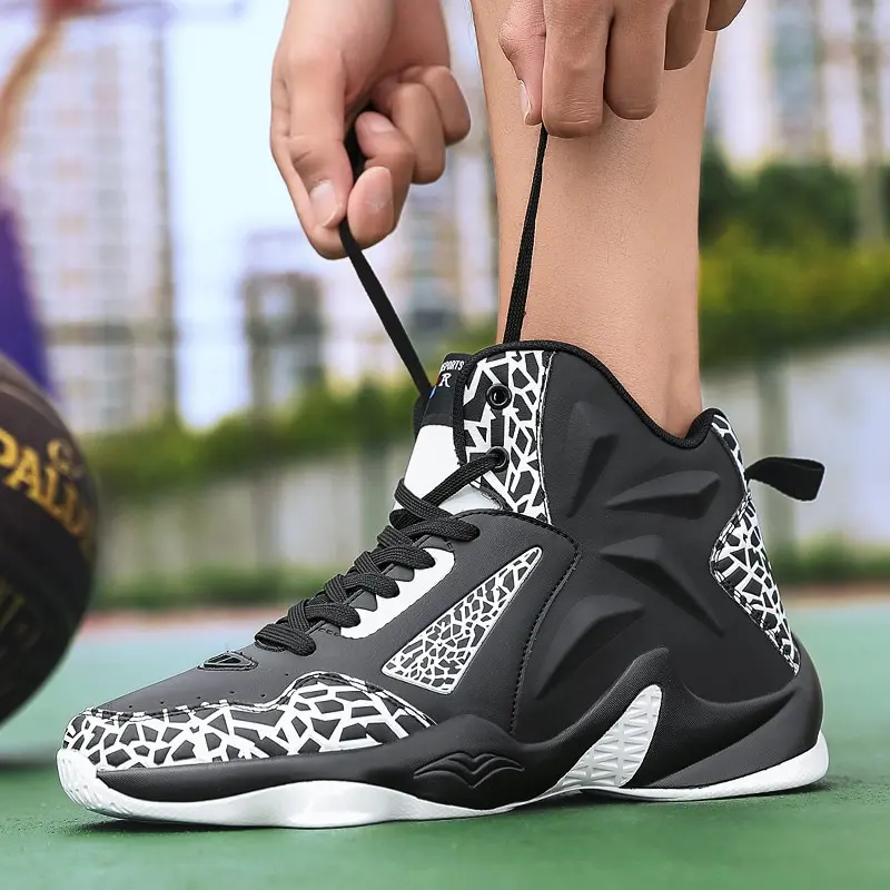 Modieuze PU-leren basketbalschoenen voor heren