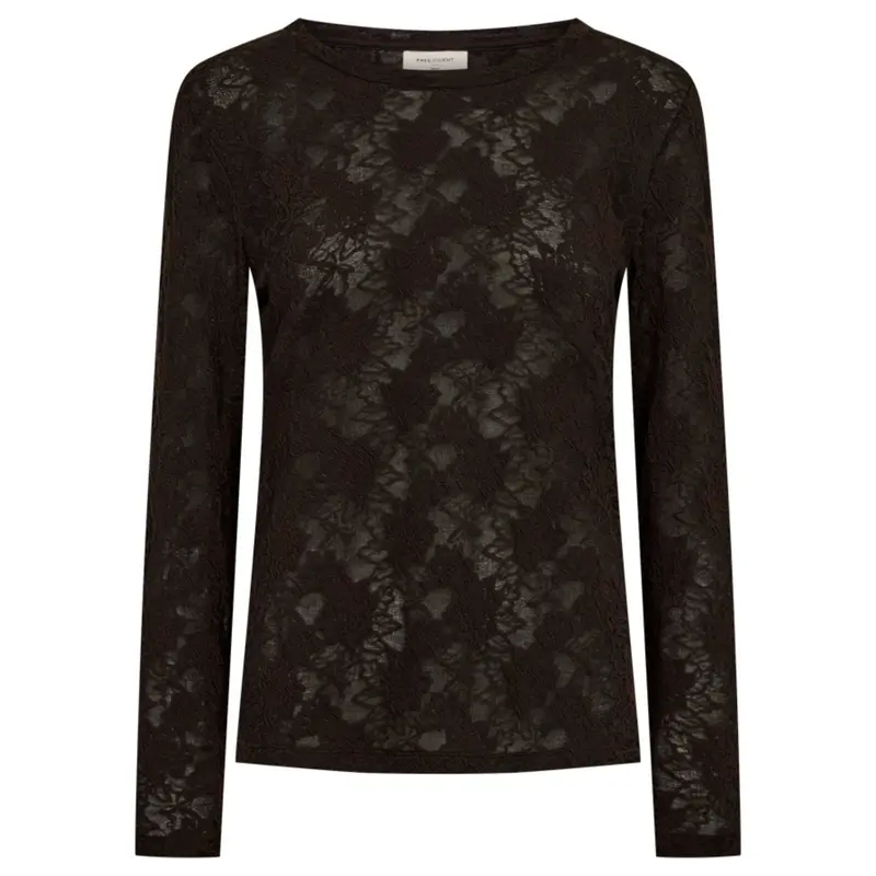 Mole bruine floral mesh top Esvia