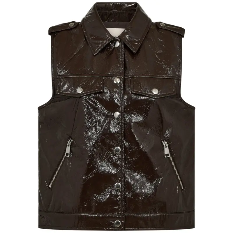 Mole glossy faux leather waistcoat Trine