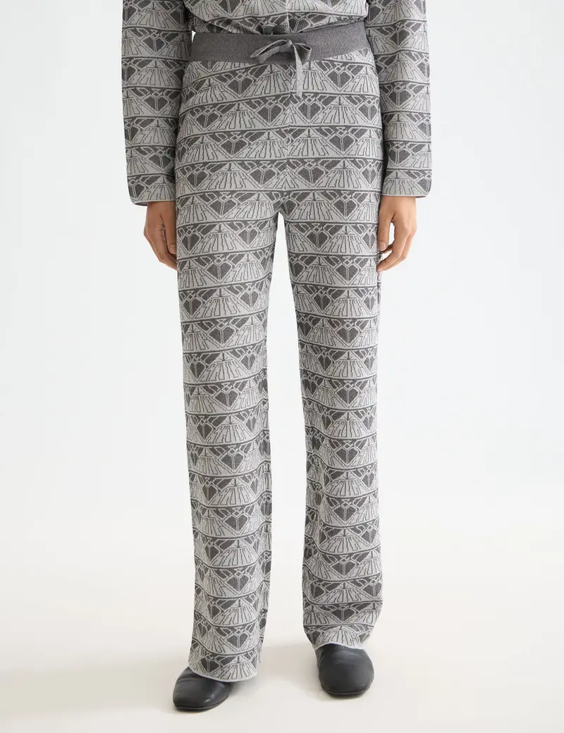 Monogram jacquard knitted trousers