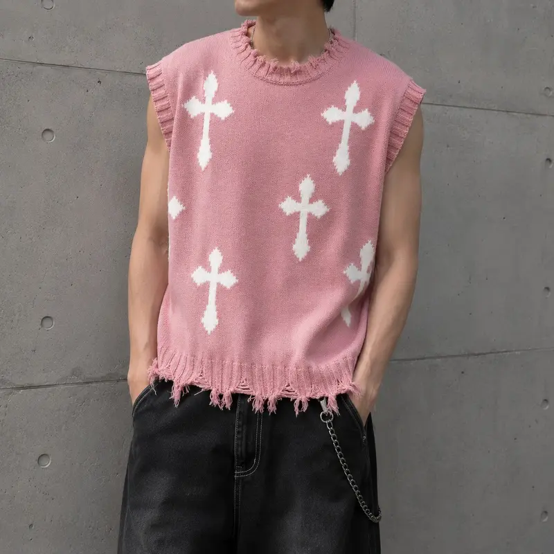 Montero™ Ärmelloser Pullover Aus Weichem Strick Mit Ausgefransten Details