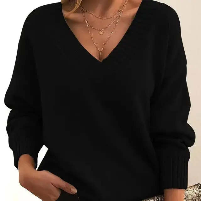 Mordane – Eleganter Langarm Pullover Mit V-Ausschnitt