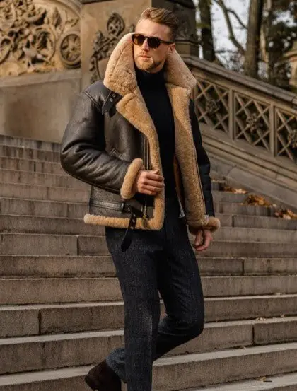 Moritz | Herren Gefütterte Reißverschluss Fliegerjacke