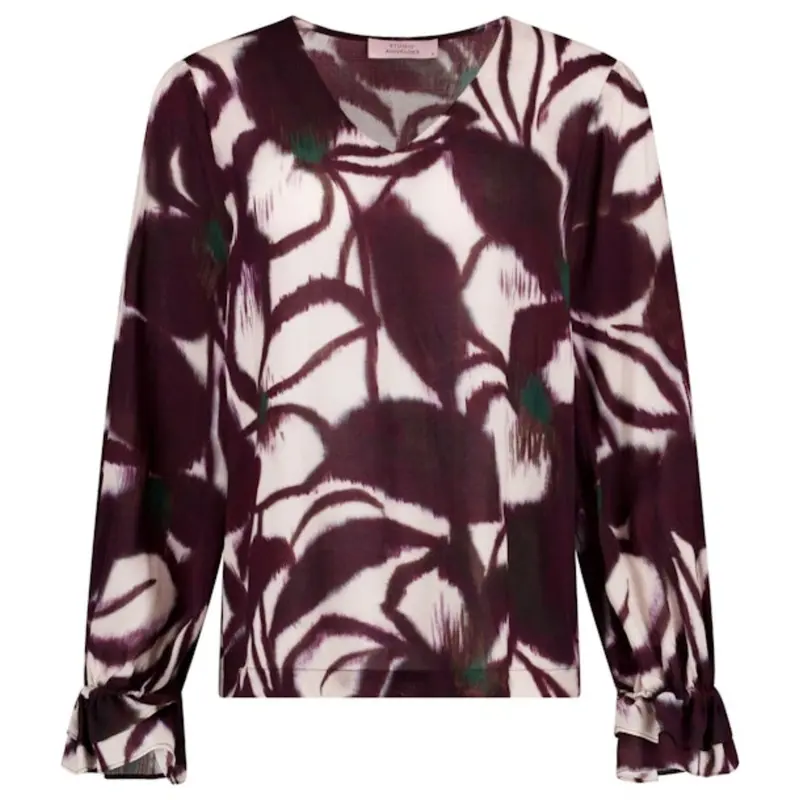 Multi Color v-hals top Paula Flower