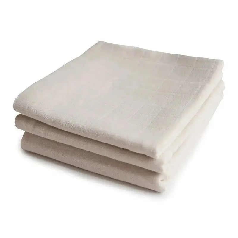 Mushie 3 pack Muslin Cloths Fog