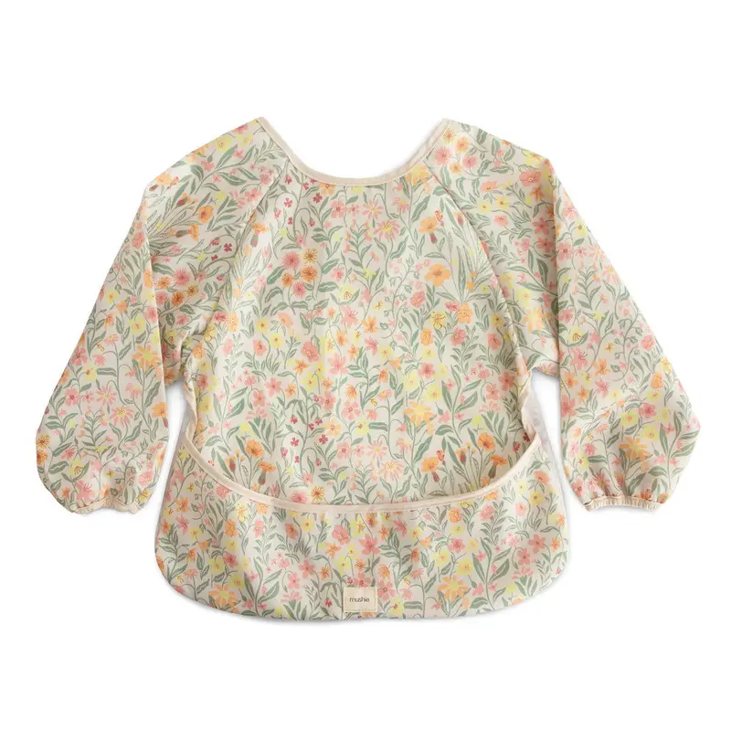 Mushie Long sleeve Bib Pastel Blooms