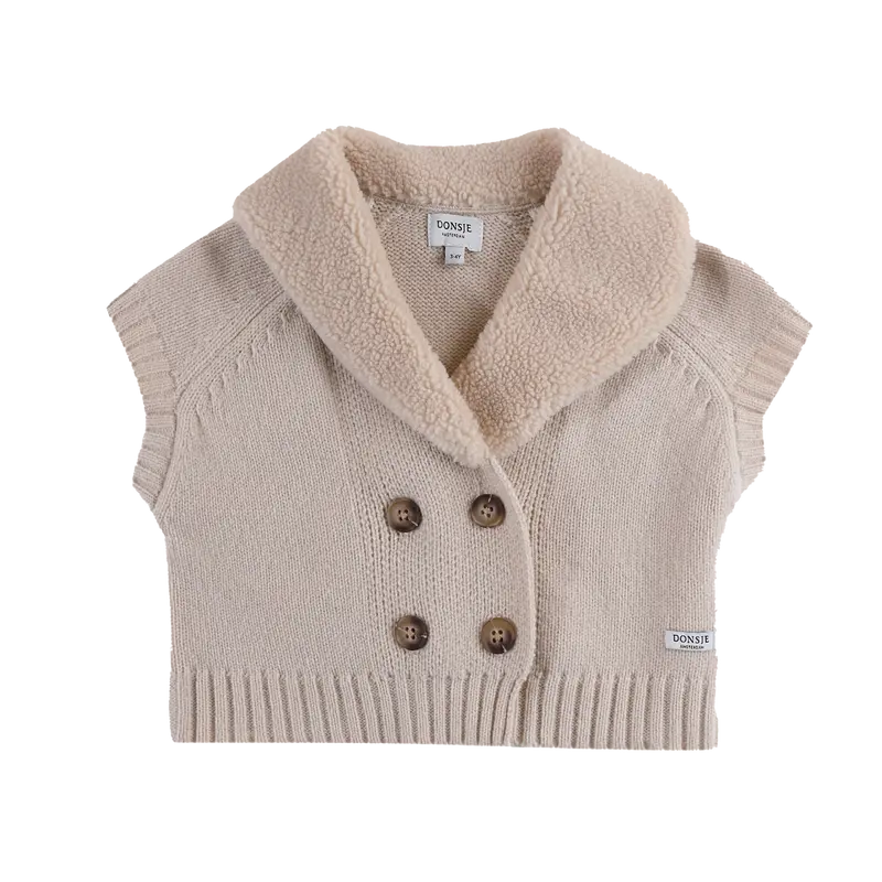 Nannie Merino Wool Waistcoat | Soft Sand