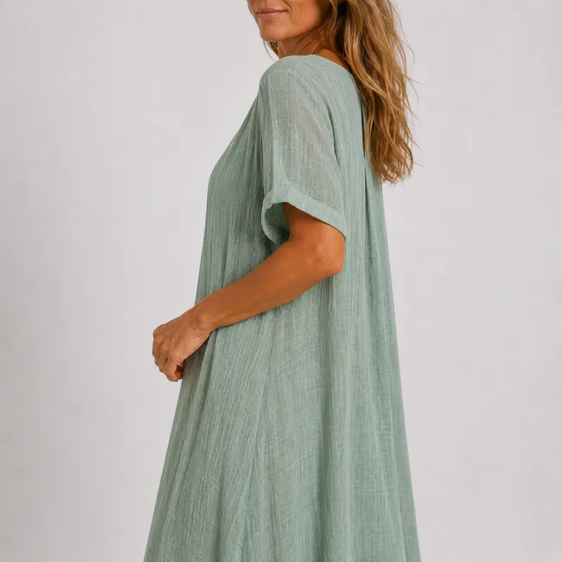 Navelia | Elegantes Maxikleid mit kurzer Ärmelpartie
