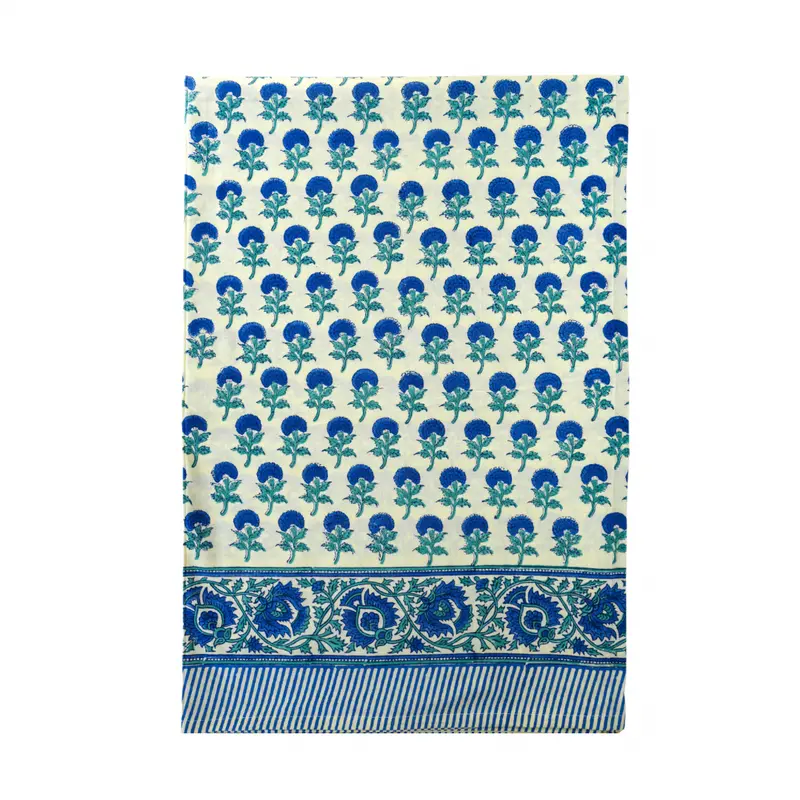 Neel Gendha Blue White Hand Blocked Tablecloth