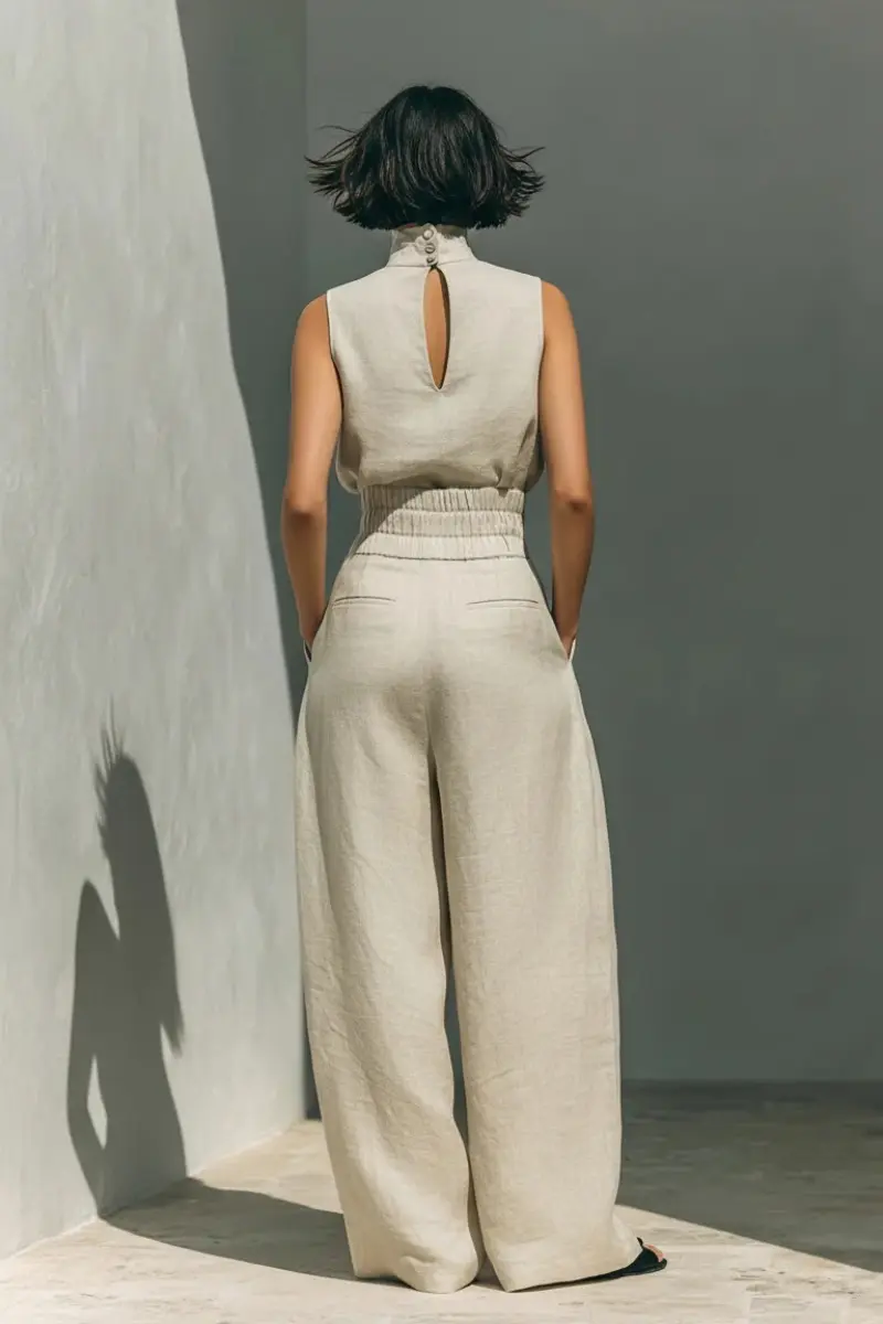 Nerina - Ärmelloser Jumpsuit mit weitem Bein