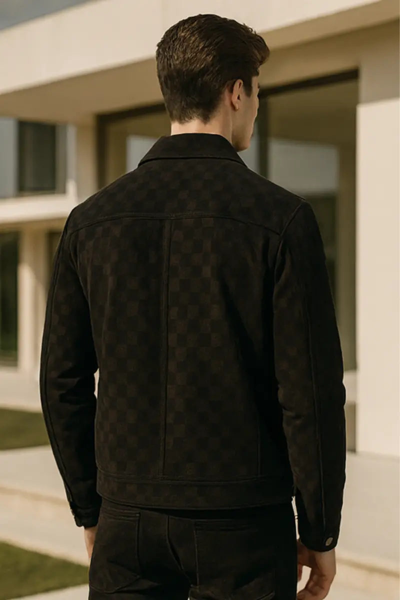 Nico | Checkered Velours-Wildlederjacke
