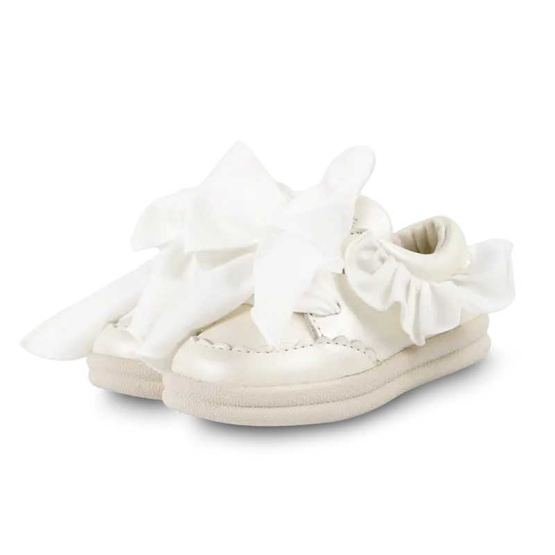 Niene Sneakers | Off White Metallic Leather