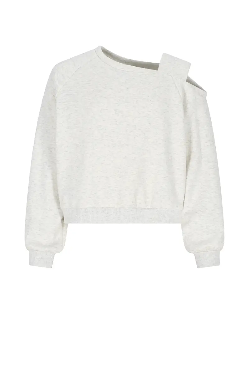 Nobell - Kadiz Zachte Open Shoulder Sweater Wit Melange