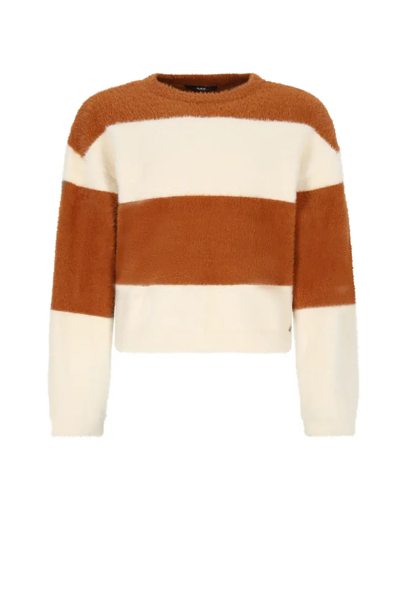 Nobell - Kate Colorblock Gebreide Sweater Bruin
