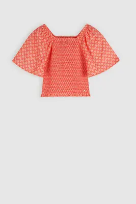 Nobell - Tess AOP Blouse Koraal2