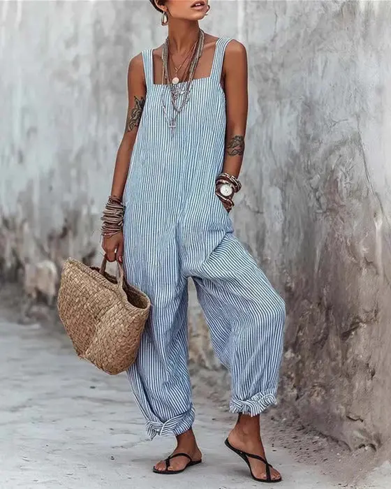 Noella - Leichter gestreifter Jumpsuit