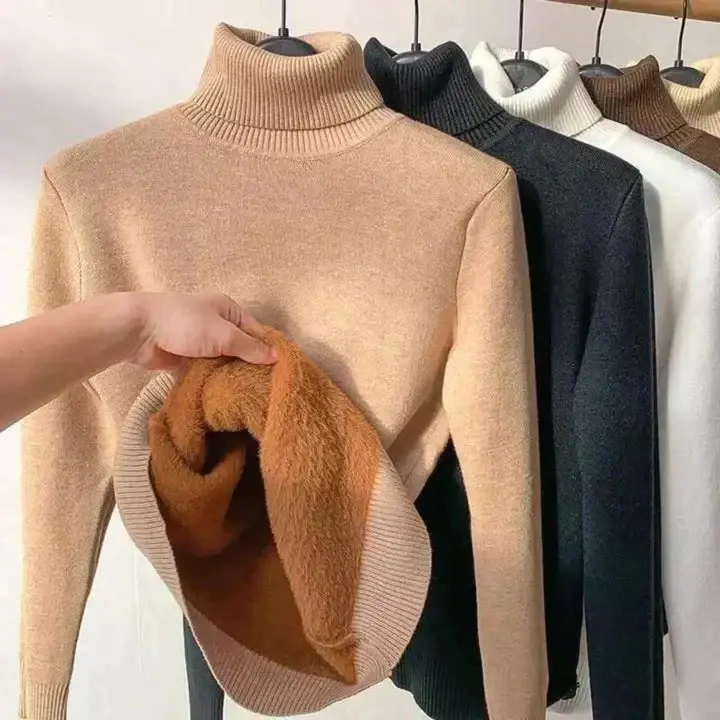 Norberta | Damen Rollkragenpullover Gefüttert Warm