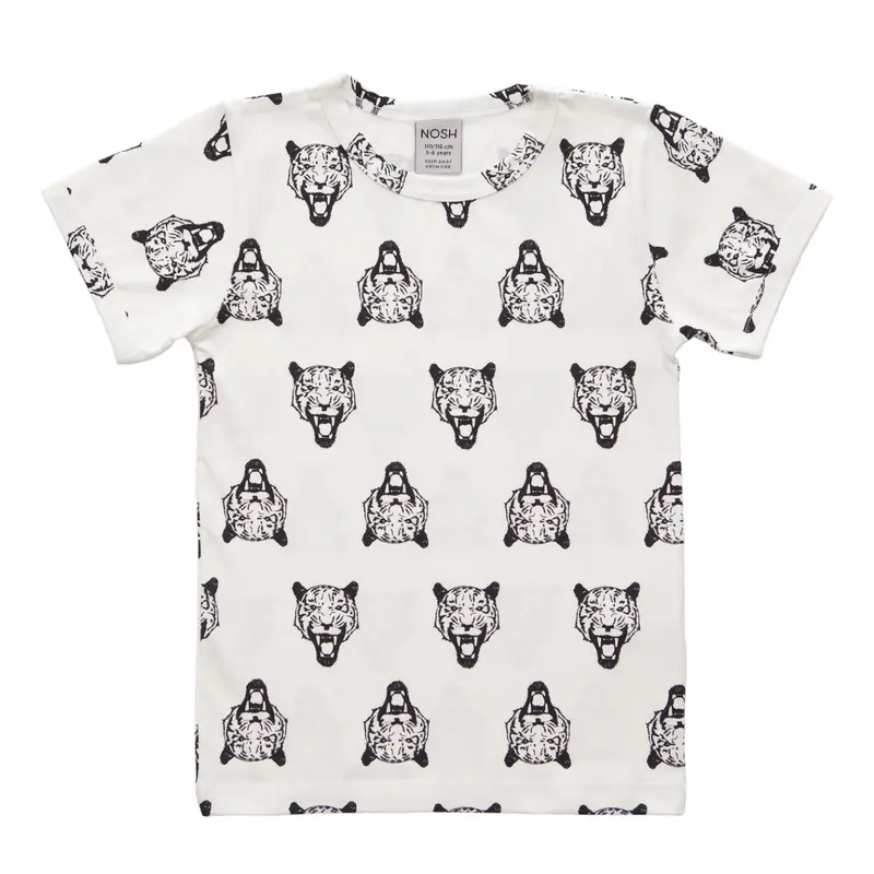Nosh Organics T-Shirt Tiger White