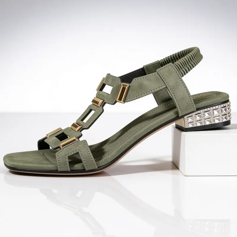 Oddess | Sandalen mit funkelndem Kristallabsatz