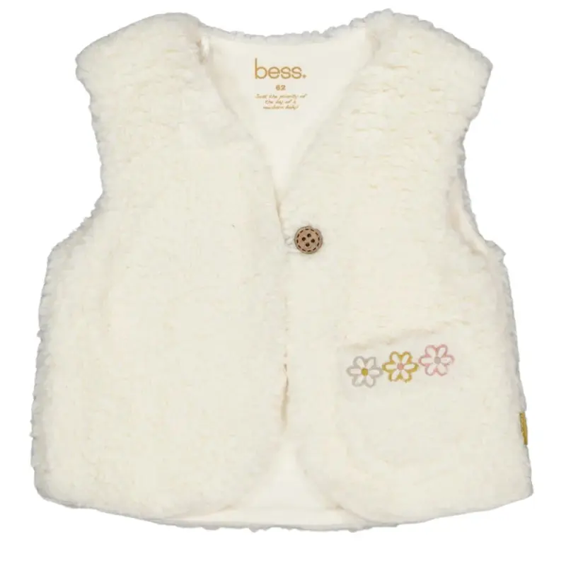 Offwhite teddy gebreid giletje Alison