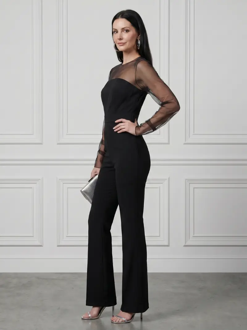 Oksana | Tailliertes Oberteil mit weitem Bein Jumpsuit