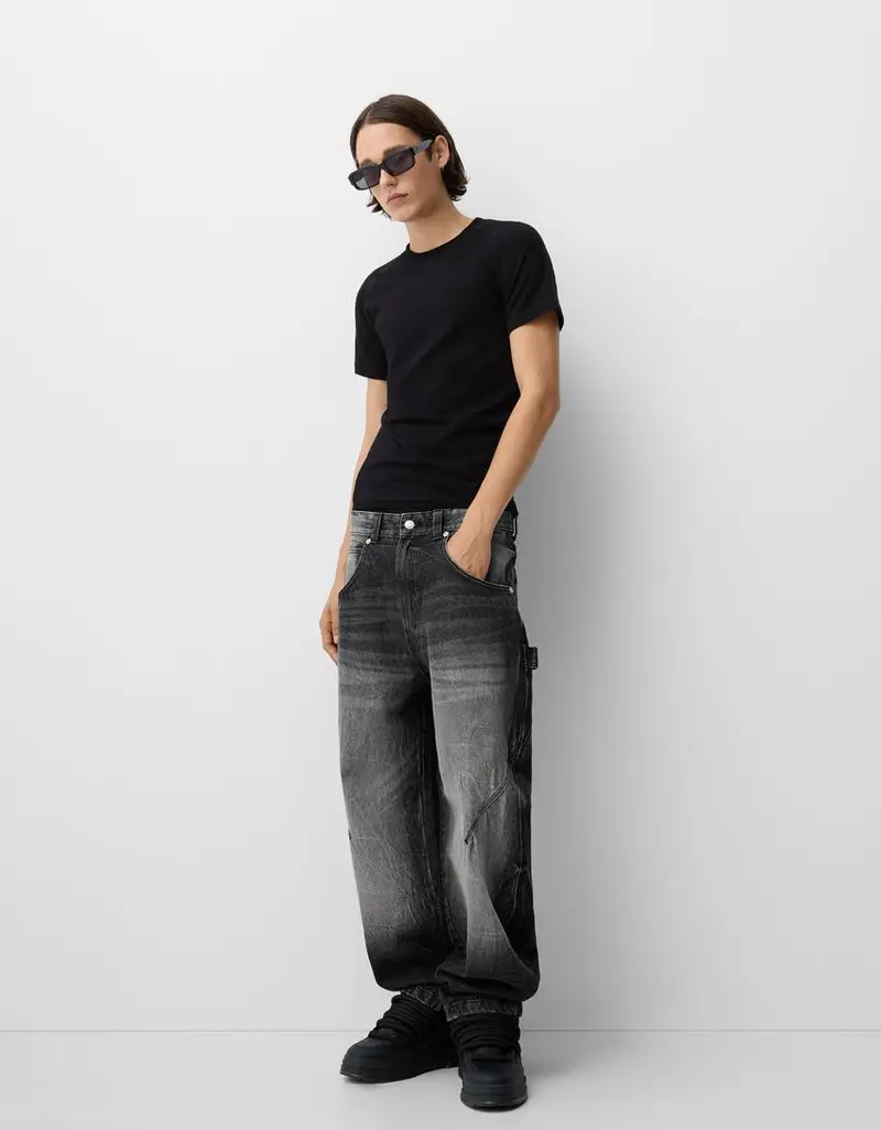 Ole | Herren Weite Carpenter Jeans Used-Optik