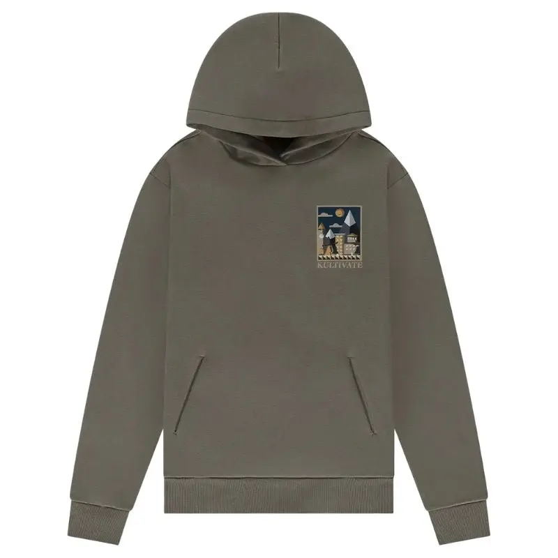 Olijfgroene hooded sweater Belle