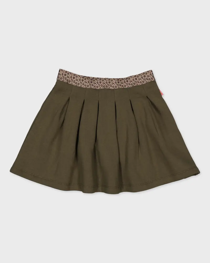 Olijfgroene rok met luipaardtailleband | Army Green