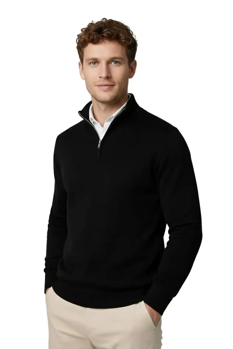 Oliver | Moderner Halb-Zip Strickpullover Für Herren